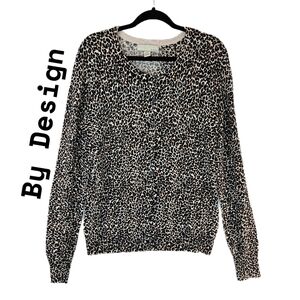 By Design Womens Leopard Print Button Front Cardigan Sz M Super Soft Casual